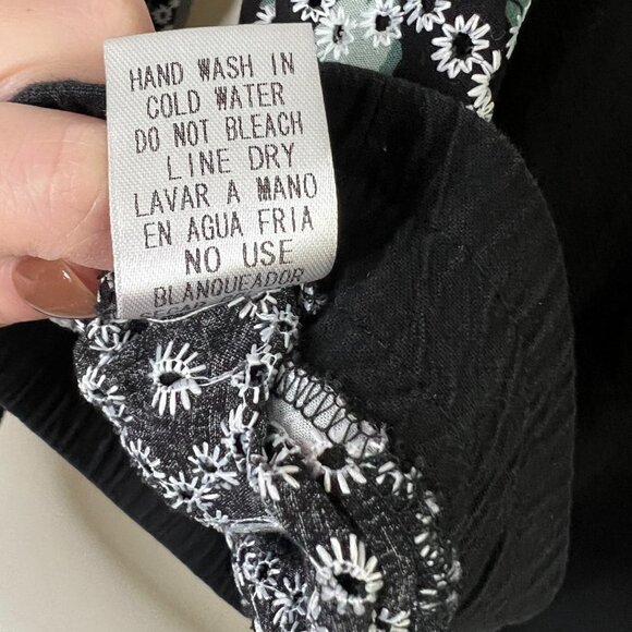 Entro Floral Embroidered Crochet Zip Up Hoodie Hooded Sweatshirt 100% Cotton - Picture 10 of 10